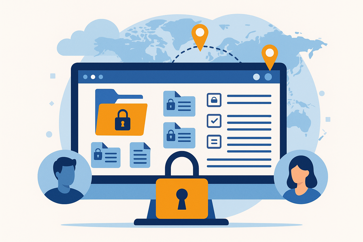 Interfaccia Virtual Data Room con file protetti